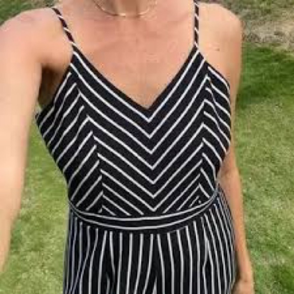 NWT Active USA Black and White Striped Maxi Dress - Picture 8 of 10